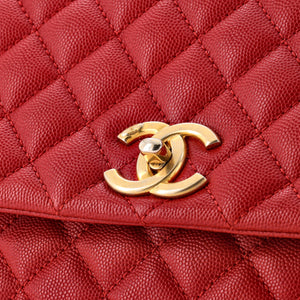 Coco Top Handle Bag Quilted Caviar Small