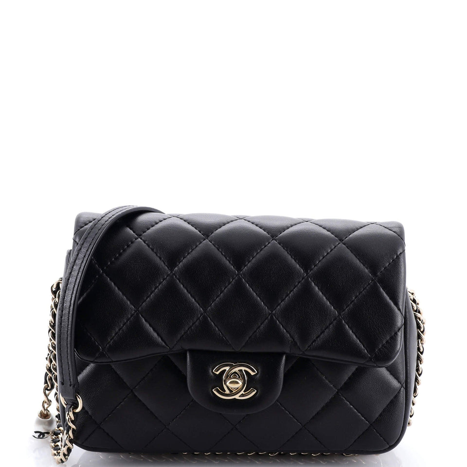 My Precious Pearls Chain Flap Bag Quilted Lambskin Medium
