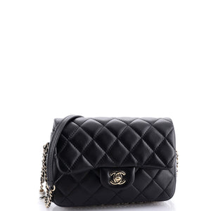 My Precious Pearls Chain Flap Bag Quilted Lambskin Medium