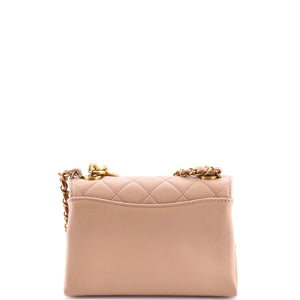 Pearl Boy Chain Flap Bag Quilted Calfskin Mini