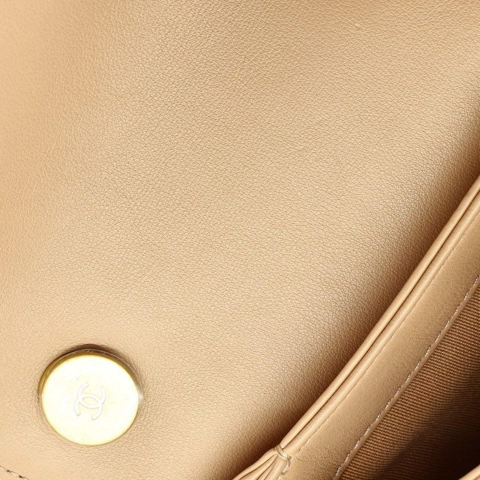 Pearl Boy Chain Flap Bag Quilted Calfskin Mini