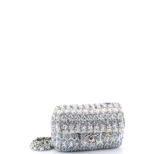 Classic Single Flap Bag Quilted Tweed and Ribbon Mini