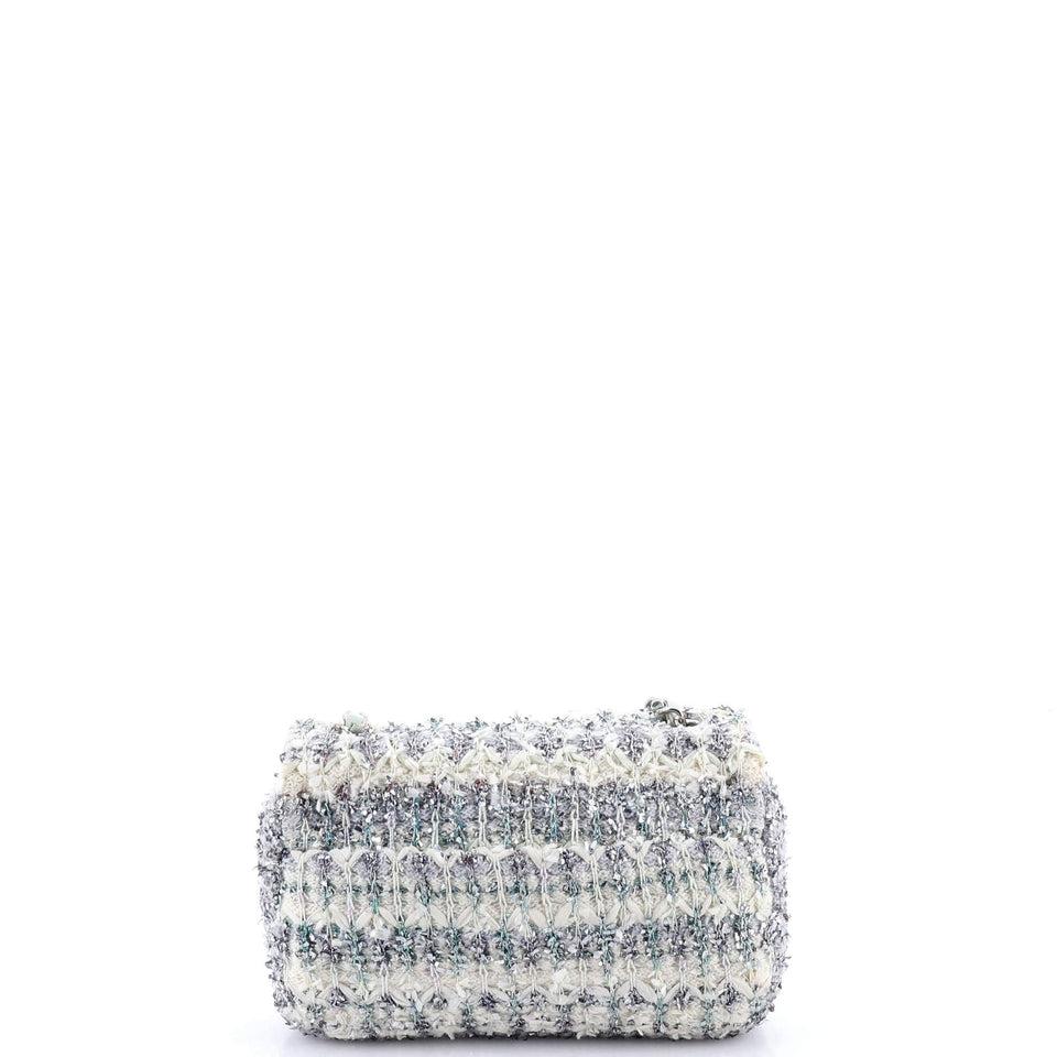 Classic Single Flap Bag Quilted Tweed and Ribbon Mini