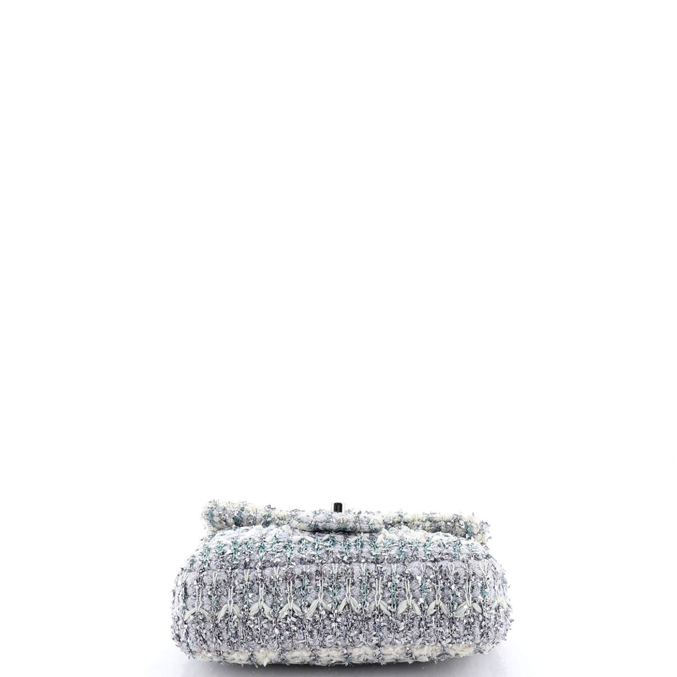 Classic Single Flap Bag Quilted Tweed and Ribbon Mini