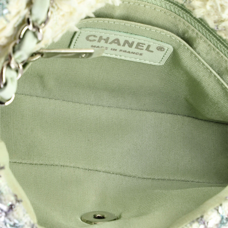 Classic Single Flap Bag Quilted Tweed and Ribbon Mini