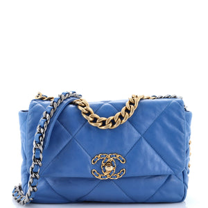 19 Flap Bag Quilted Leather Medium