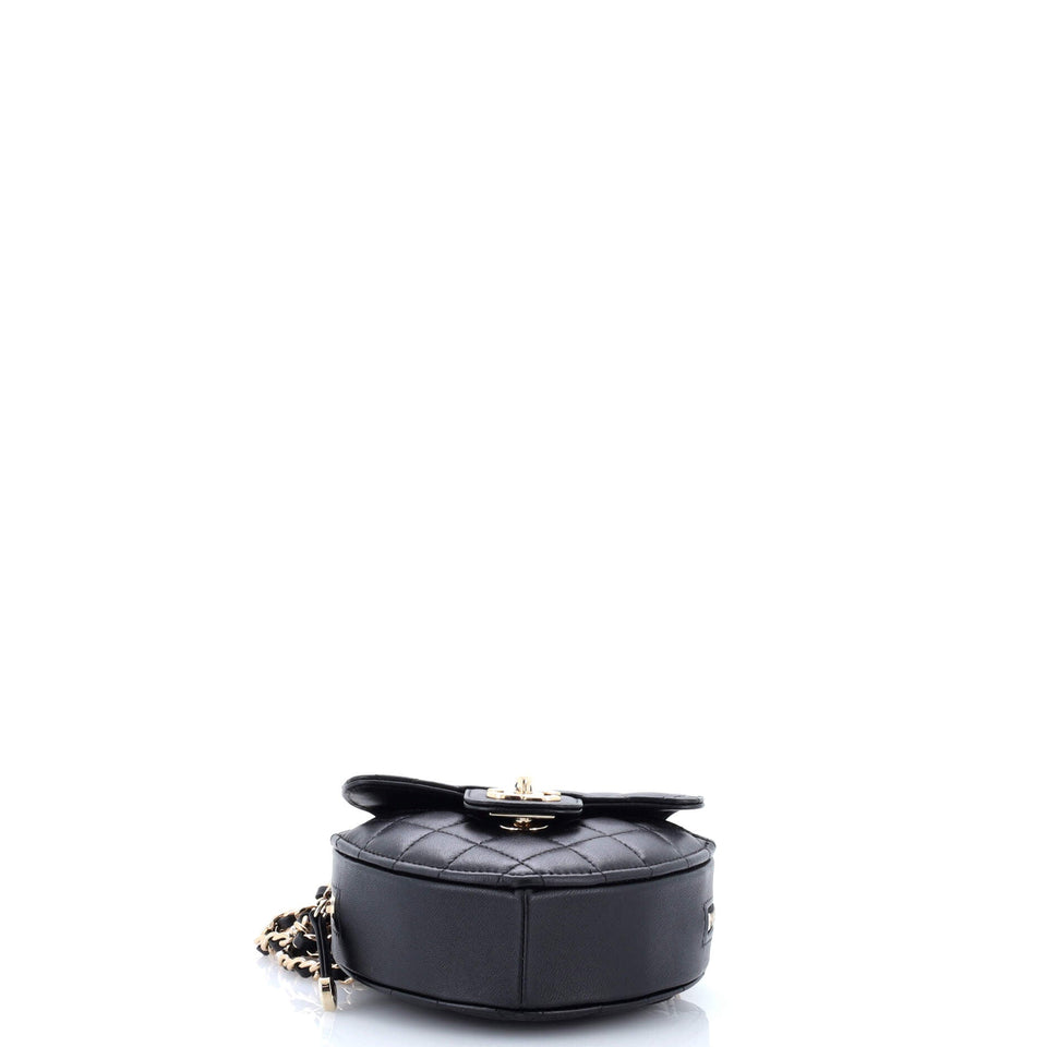 CC in Love Heart Clutch with Chain Quilted Lambskin