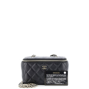 Classic Vanity Case with Chain Quilted Lambskin Small