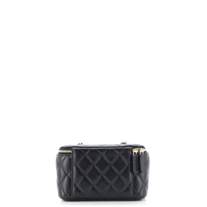Classic Vanity Case with Chain Quilted Lambskin Small