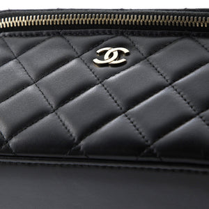 Classic Vanity Case with Chain Quilted Lambskin Small