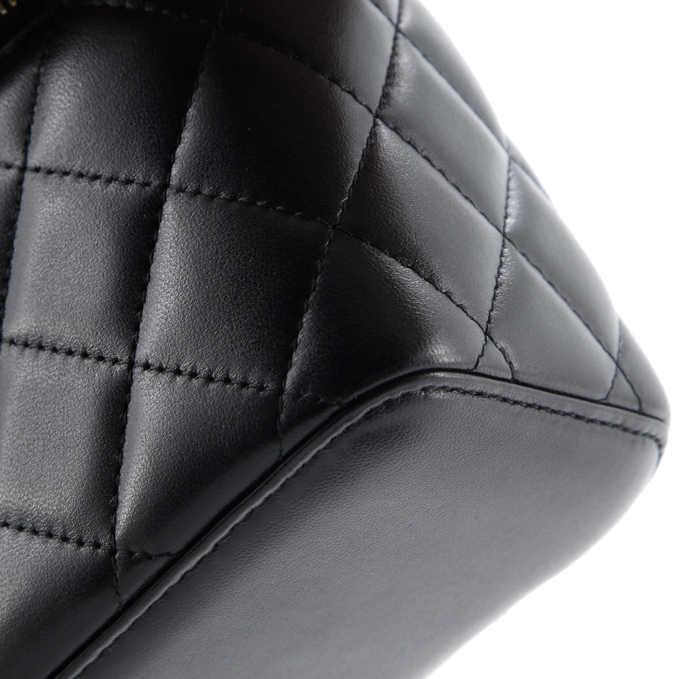 Classic Vanity Case with Chain Quilted Lambskin Small