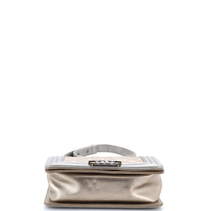 Boy Flap Bag Quilted Metallic Calfskin Small