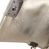 Boy Flap Bag Quilted Metallic Calfskin Small