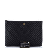 O Case Clutch Chevron Calfskin Large
