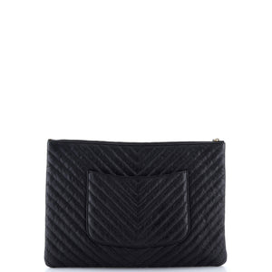 O Case Clutch Chevron Calfskin Large