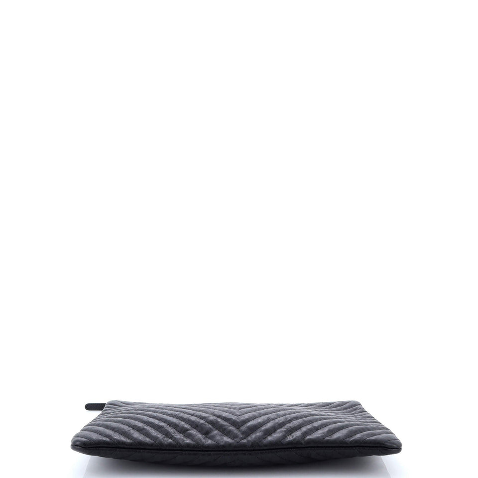 O Case Clutch Chevron Calfskin Large