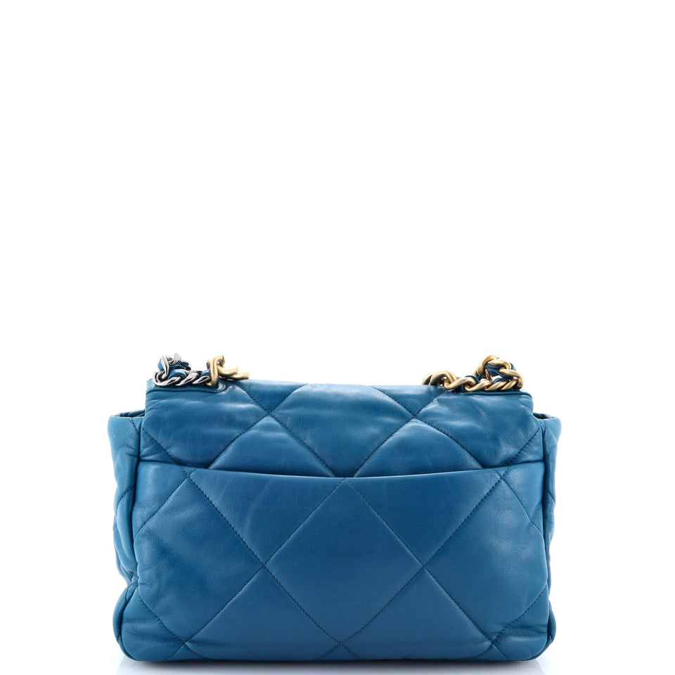 19 Flap Bag Quilted Leather Large