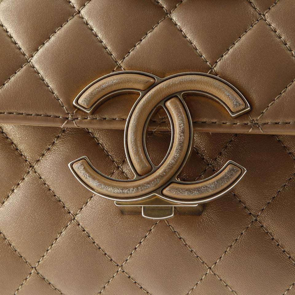 CC Chic Double Flap Bag Quilted Lambskin Small