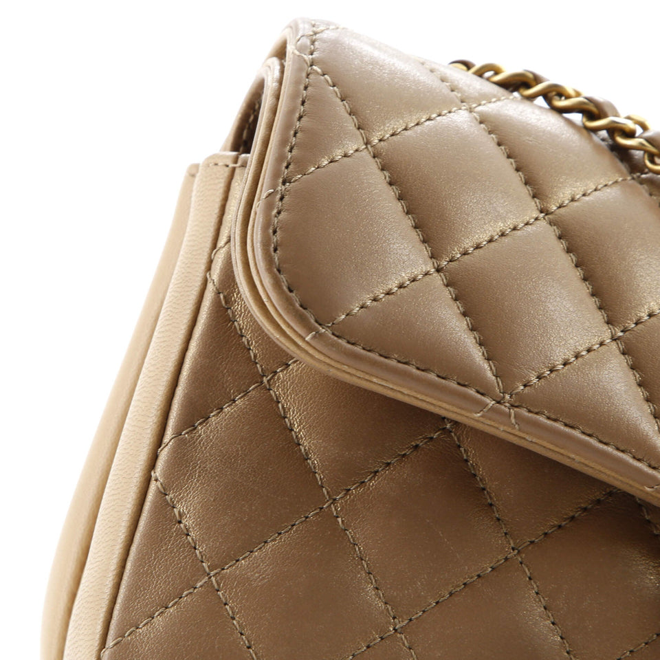 CC Chic Double Flap Bag Quilted Lambskin Small
