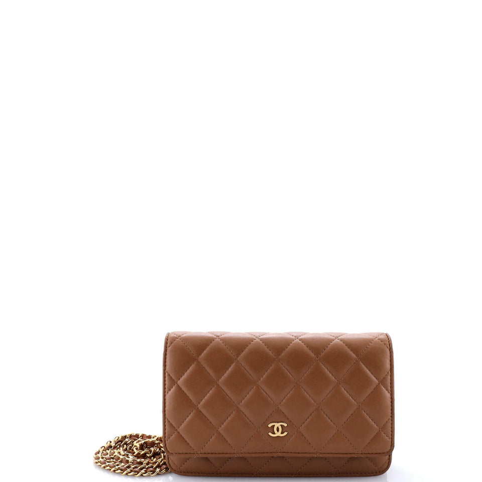 Wallet on Chain Quilted Lambskin
