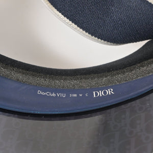 Dior Frame and Mirrored Dior Oblique DiorClub V1U Visor in Navy Blue Acetate