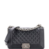 Boy Flap Bag Quilted Caviar Old Medium