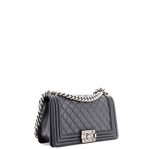 Boy Flap Bag Quilted Caviar Old Medium