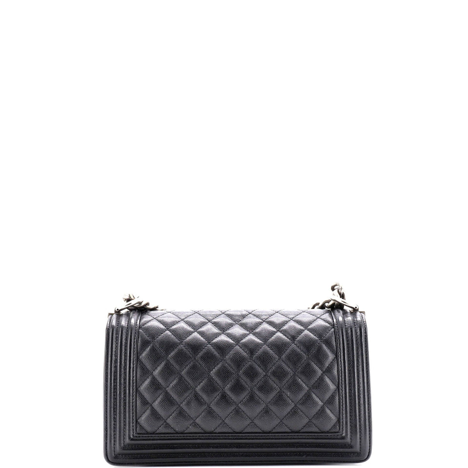 Boy Flap Bag Quilted Caviar Old Medium