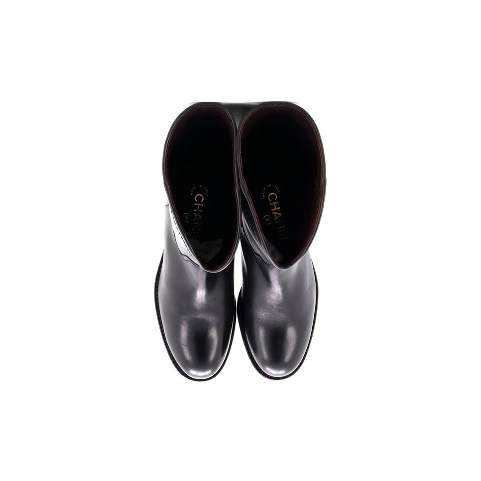 Women's CC Logo Moto Boots Leather