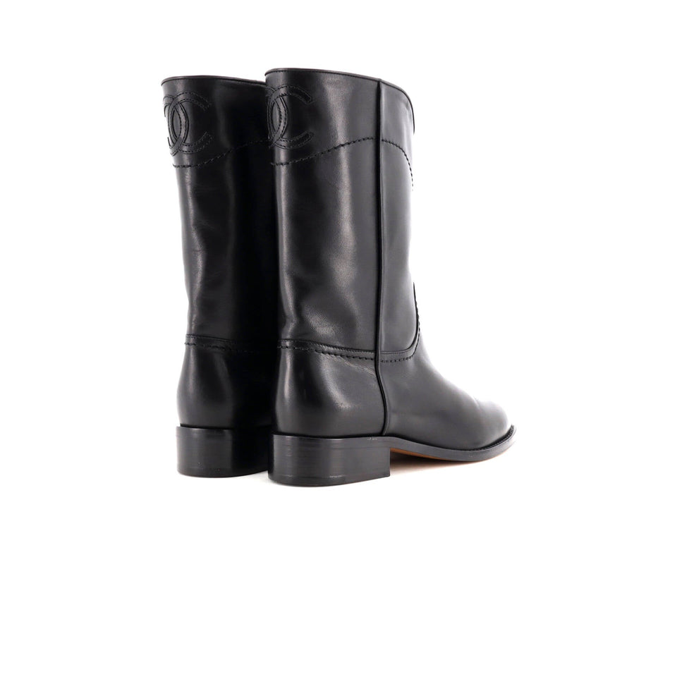 Women's CC Logo Moto Boots Leather