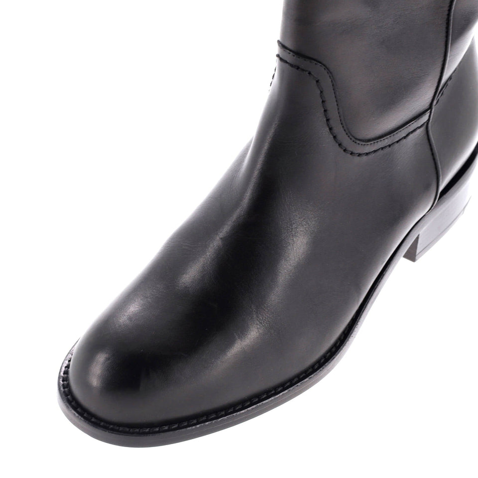 Women's CC Logo Moto Boots Leather