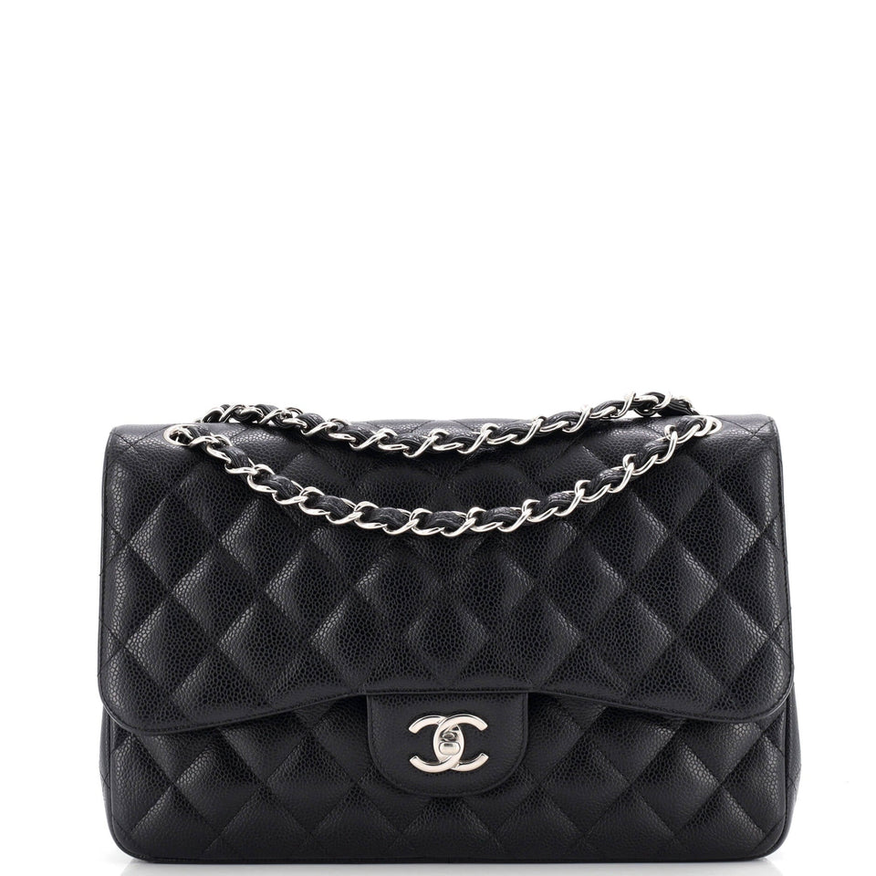 Classic Double Flap Bag Quilted Caviar Jumbo