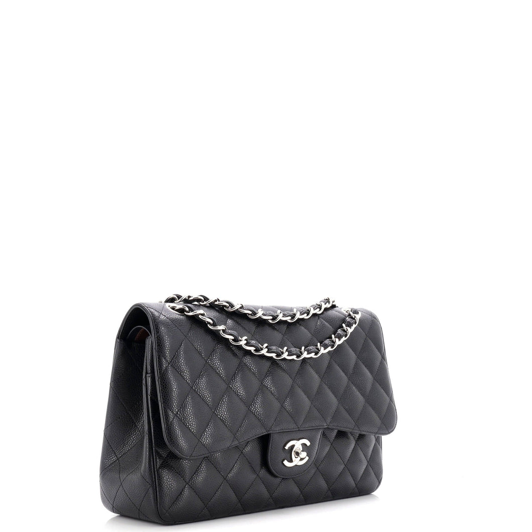 Classic Double Flap Bag Quilted Caviar Jumbo