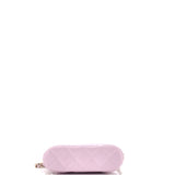 CC Dome Zip Clutch with Chain Quilted Caviar Mini