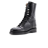 Women's Cap Toe CC Mid-Calf Combat Boots Leather