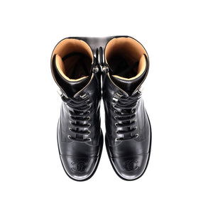 Women's Cap Toe CC Mid-Calf Combat Boots Leather