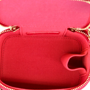 Classic Top Handle Vanity Case with Chain Quilted Lambskin Mini