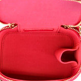 Classic Top Handle Vanity Case with Chain Quilted Lambskin Mini