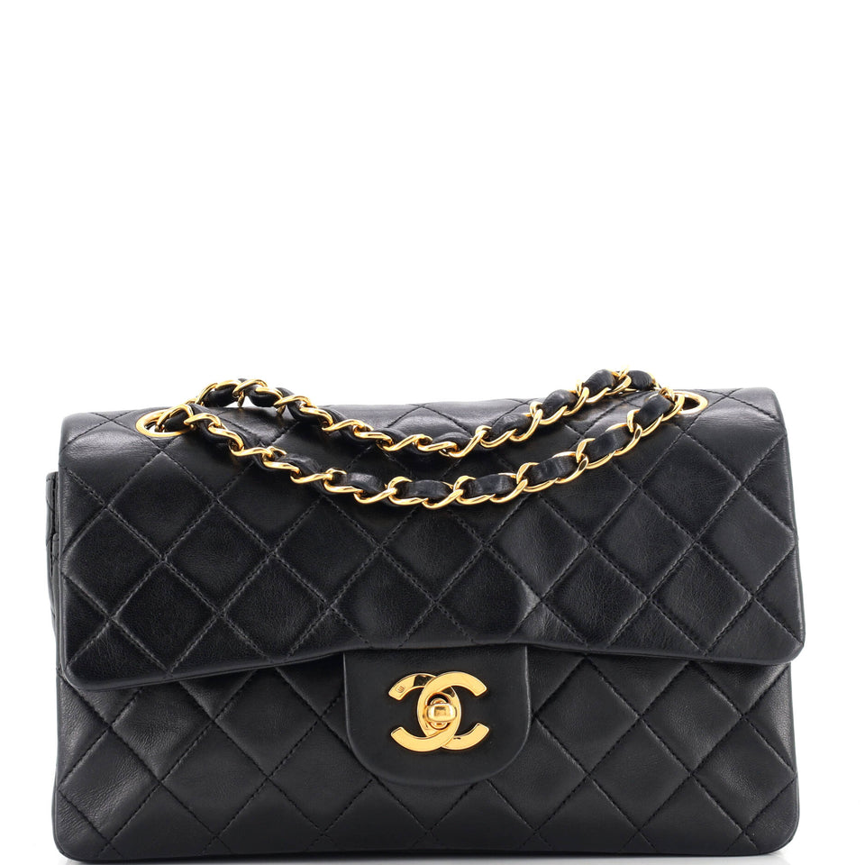 Vintage Classic Double Flap Bag Quilted Lambskin Small