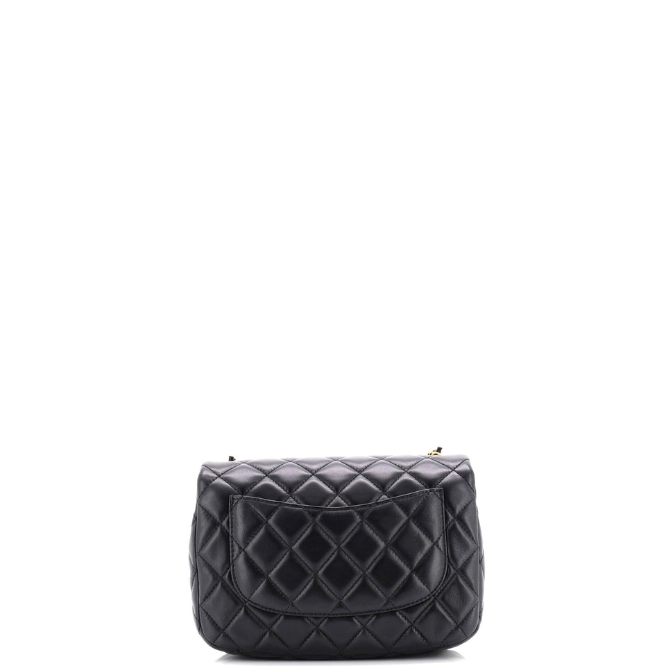 Coco de Toi Heart Chain Square Flap Bag Quilted Lambskin Small
