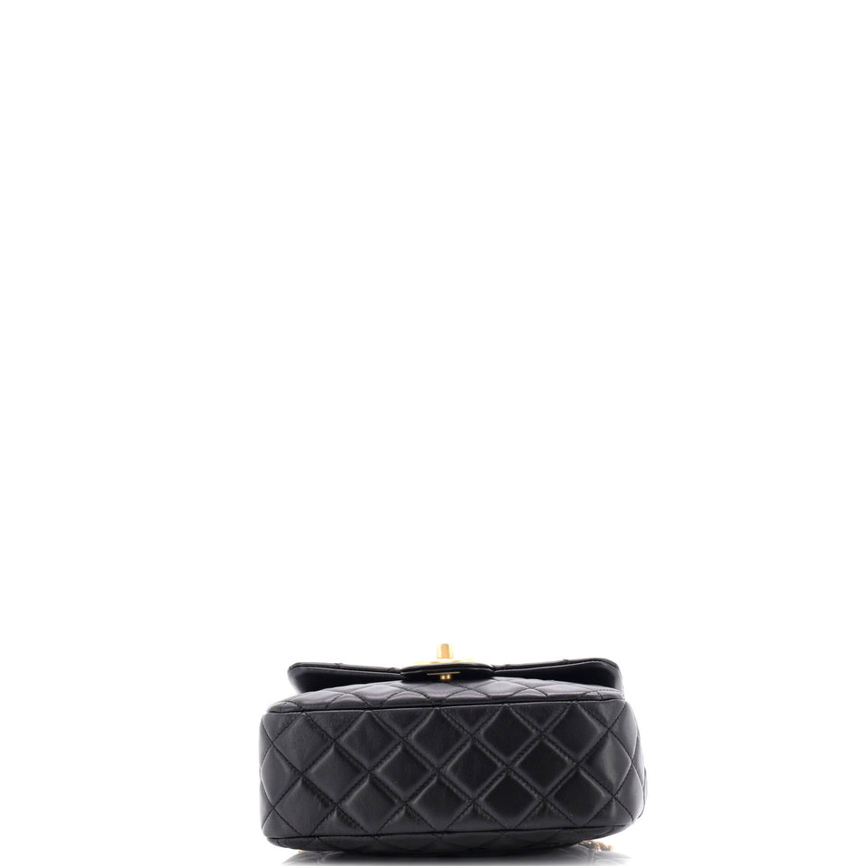 Coco de Toi Heart Chain Square Flap Bag Quilted Lambskin Small