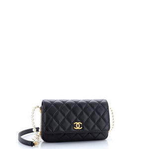 About Pearls Wallet on Chain Quilted Calfskin