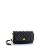 About Pearls Wallet on Chain Quilted Calfskin