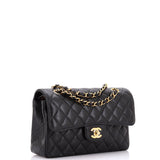 Classic Double Flap Bag Quilted Caviar Small