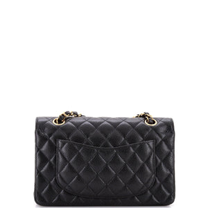 Classic Double Flap Bag Quilted Caviar Small