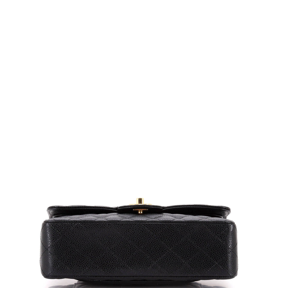 Classic Double Flap Bag Quilted Caviar Small