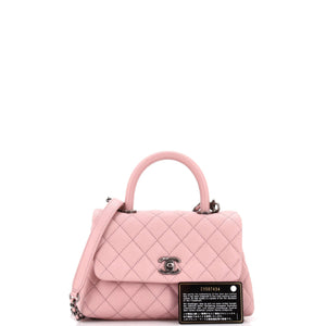 Coco Top Handle Bag Quilted Caviar Mini