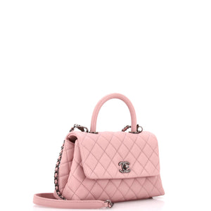 Coco Top Handle Bag Quilted Caviar Mini