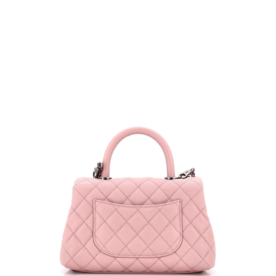 Coco Top Handle Bag Quilted Caviar Mini