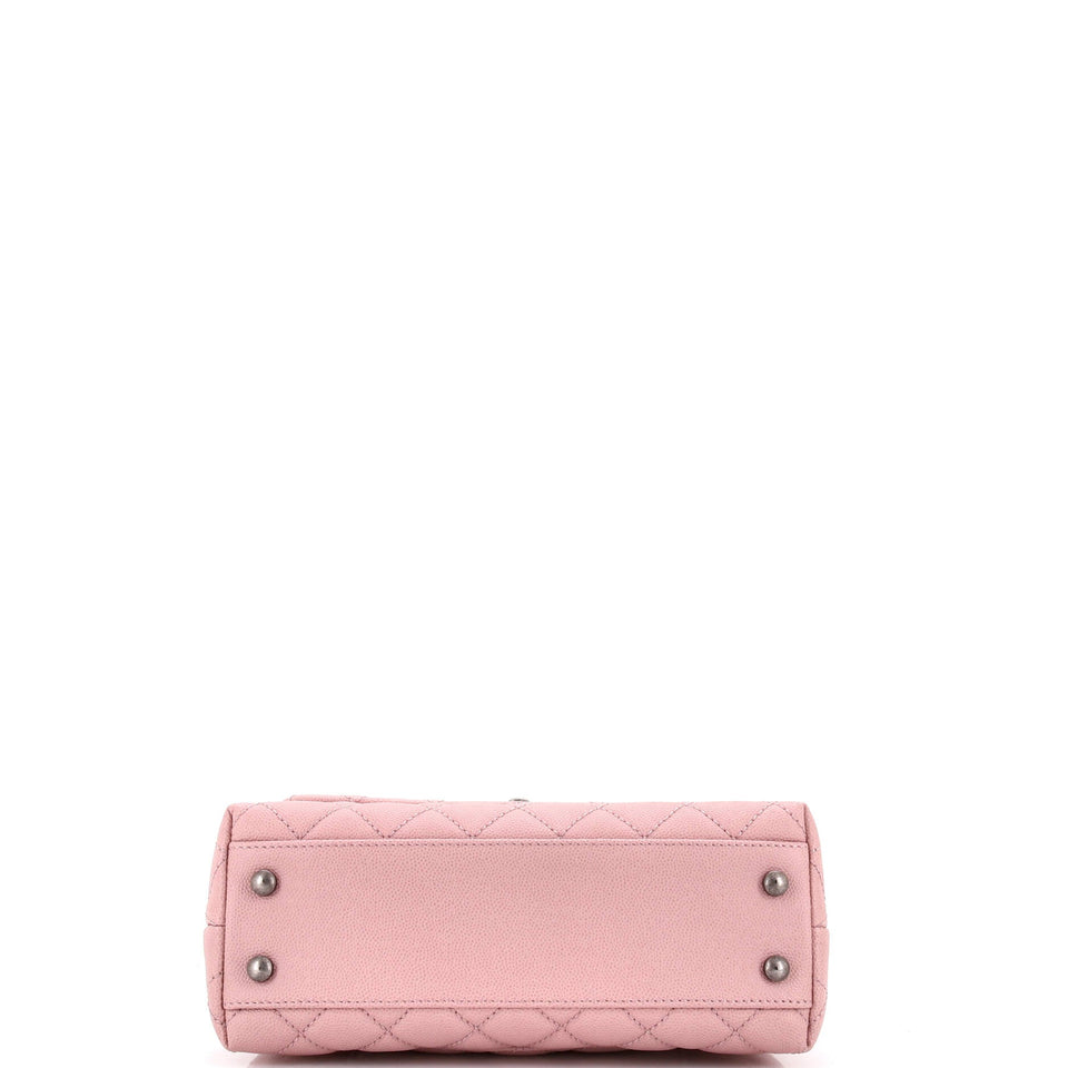 Coco Top Handle Bag Quilted Caviar Mini